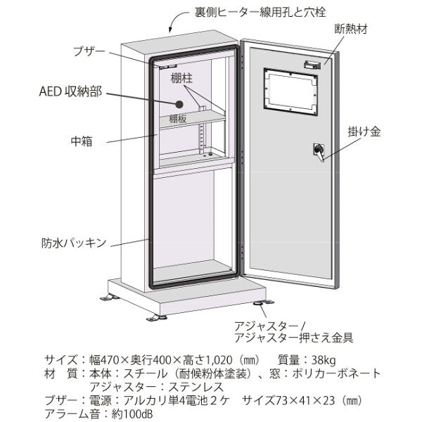 AED収納ボックス sanwa スタンドタイプ防水屋外用 402-716 – AEDコム